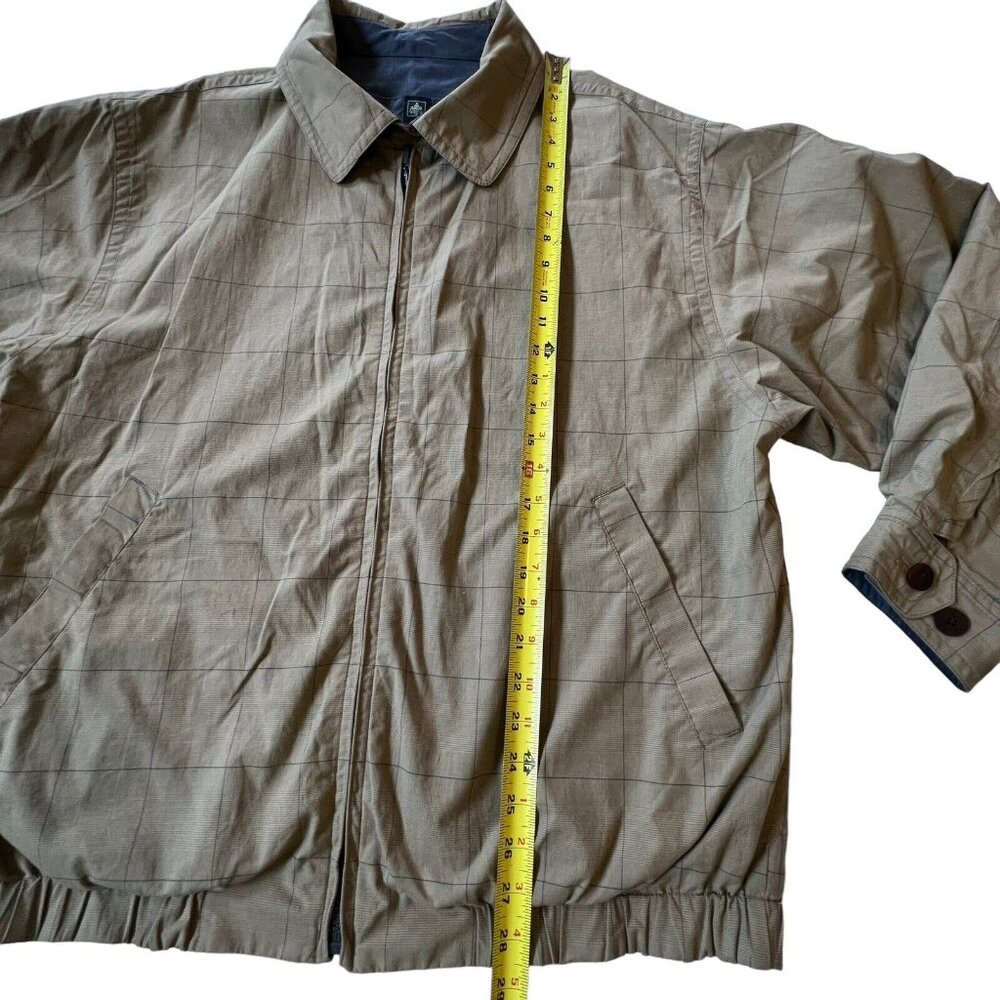 Rainforest Bomber Jacket Coat Chore  Reversible Large Tan Blue Pockets READ - Picture 12 of 13